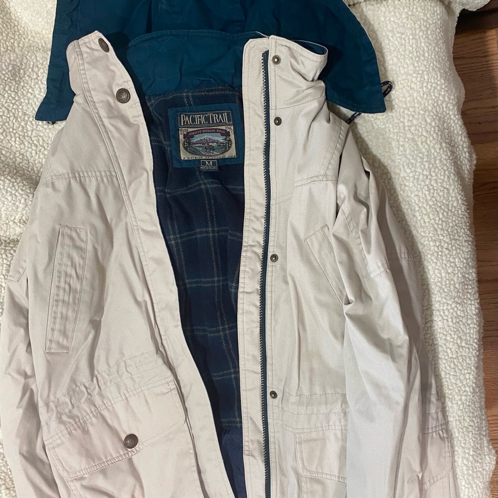 Pacific Trail Men's Beige Raincoat with Hood